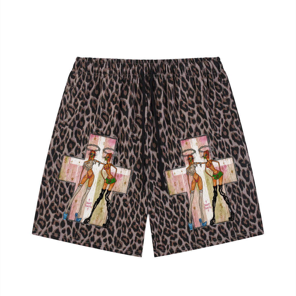 Saint Plastic Leopard Shorts