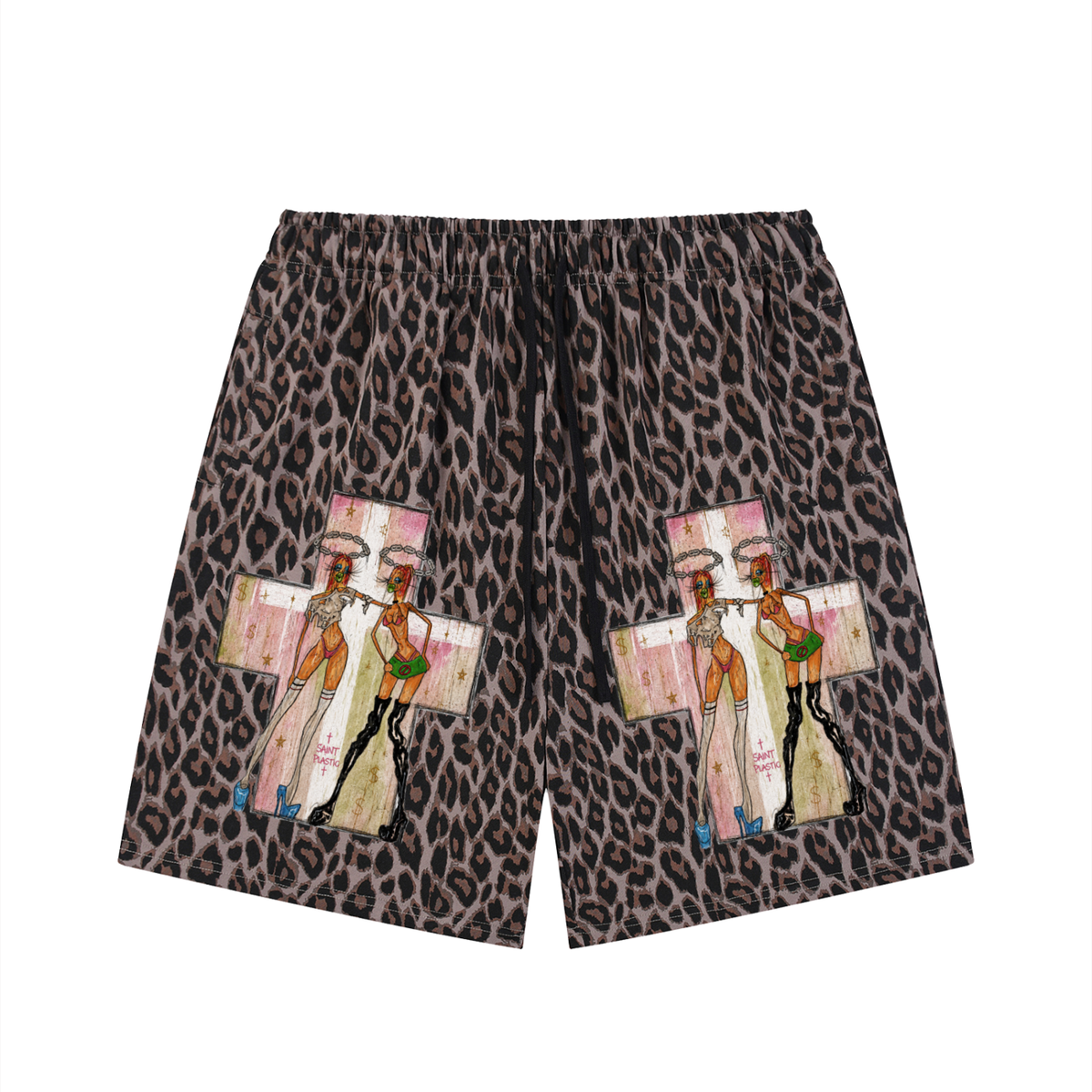 Saint Plastic Leopard Shorts